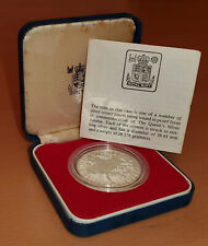 Queen Elizabeth II Solid Silver Coin Old Jubilee Medal 1977 Proof Crown Vintage for sale  SALFORD