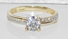 9ct Yellow Gold 0.75ct Solitaire Engagement Ring size K - Simulated Diamond for sale  Shipping to South Africa