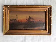 Antique oil landscape painting Framed Possibly WW1 The Somme for sale  Shipping to South Africa