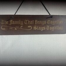 Used, "Inspirational Family Faith Prayer Wooden Wall Plaque Rustic Home Decor Brown" for sale  Shipping to South Africa