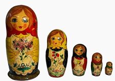 Usado, Conjunto de 5 bonecas russas vintage de madeira Matrioska comprar usado  Enviando para Brazil