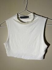 Guarda-roupa feminino nu sem mangas branco crop top simulado tamanho pequeno DEFEITO 177 comprar usado  Enviando para Brazil