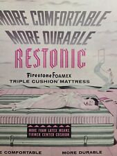 Vintage Print Ad 1956 Restonic Sleep Products Mattress With Firestone Foamex MCM for sale  Shipping to South Africa