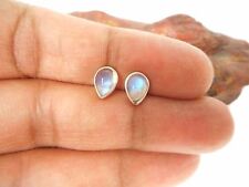 Pear  Shaped  MOONSTONE  Sterling  Silver  925 Gemstone Stud Earrings - 5 x 7 mm, used for sale  ELY