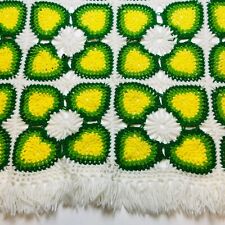 Usado, Cobertor afegão vintage feito à mão margarida crochê 46x72 verde amarelo floral colo anos 70 comprar usado  Enviando para Brazil