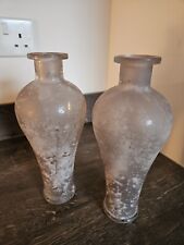2 X Grey Mottled Glass Vases for sale  Shipping to South Africa
