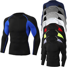 Men's UPF 50+ Long Sleeve Compression Shirts Sports Rash Guard Athletic Workout, used for sale  Shipping to South Africa
