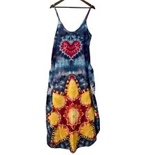 Vestido maxi hippie tie dye 100% algodão tamanho GG colorido arco-íris mandala tenda Kaftan comprar usado  Enviando para Brazil