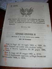 Regio decreto 1869 usato  Italia