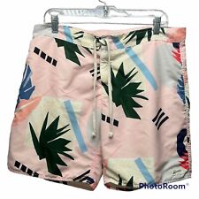 Bather Mens 34 Swim Trunks Shorts Pink Abstract Floral Hawaiian Lined for sale  Shipping to South Africa