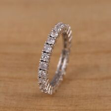 Solid 925 Sterling Silver Full Eternity Engagement 3mm CZ Band Ring I-T Sizes, used for sale  Shipping to South Africa