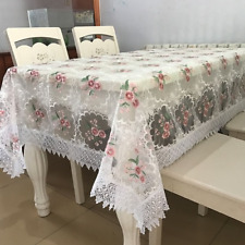 Toalha de mesa bordada branca Europa fio mesa mesa de jantar capa flor renda comprar usado  Enviando para Brazil