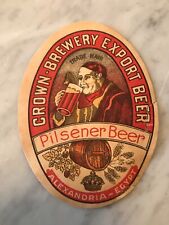Etiqueta de cerveza Crown Brewery Export Brewery Alejandría Egipto segunda mano  Embacar hacia Argentina
