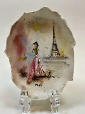 Usado, Vintage Gesso 3D de Paris | Torre Eiffel e Modelo no Vestido | 5”x 3,5” comprar usado  Enviando para Brazil