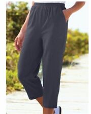Blair Capri Pants Women Missy 18 Gray Pull On Elastic Stretch Pockets Crinkle for sale  Shipping to South Africa