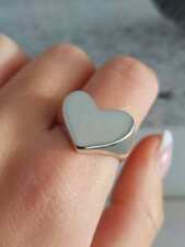 Heart Signet Ring 925 Sterling Silver Handmade Women Band Ring All Size   SJ21 for sale  Shipping to South Africa
