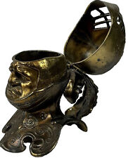 Cinzeiro vintage cavaleiro em armadura capacete busto bronze figura medieval peso mesa comprar usado  Enviando para Brazil
