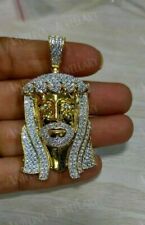 Usado, Pingente masculino amuleto Jesus corte redondo 2,00 quilates VVS1/diamante acabamento em ouro amarelo 14K  comprar usado  Enviando para Brazil
