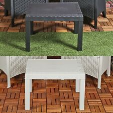 Rattan Look Plastic Garden Coffee Side Snack Table Outdoor Patio Deck Furniture, used for sale  Shipping to South Africa