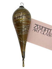 Used, Zweifel Art Glass Ornament Signed 1991 Hand Blown OOAK Iridescent Teardrop for sale  Shipping to South Africa