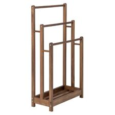 Wood Towel Drying Rack with 3 Individual Bars & Bottom Storage Shelf Brown for sale  Shipping to South Africa