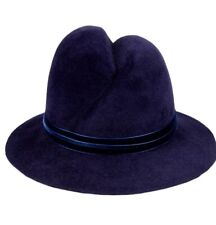 Gigi Burris Wool Hat Felted Nell Wool Navy Velour Band Fedora Trilby £340⭐️ for sale  Shipping to South Africa