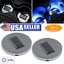 2pcs LED Solar Cup Pad Car Light Cover Interior Decoration Car Light Accessories for sale  Shipping to South Africa