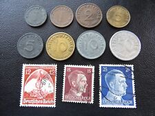 Usado, lote de 8 moedas pfennig + 3 selos Alemanha antiga da Segunda Guerra Mundial 3º Reich SS águia nazista M12 comprar usado  Enviando para Brazil
