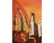 Skyline chicago watercolor for sale  Raleigh