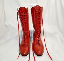 Botas de baile de arte popular para mujer talla 5 Cracovia Polonia étnico rojo cuero segunda mano  Embacar hacia Mexico