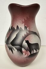 Vaso de lobo - Mesa de cedro cerâmica assinada por artista nativo americano 6 1/2" comprar usado  Enviando para Brazil