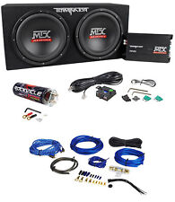 MTX Terminator TNP212D2 Dual 12” Subwoofers+Enclosure+Amp Kit+2 Farad Capacitor comprar usado  Enviando para Brazil