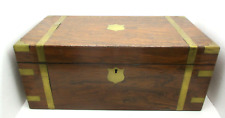 Used, Antique VICTORIAN WALNUT Old BRASS Inlay TRAVELING SECRETARY Writing LAP DESK for sale  Shipping to Canada