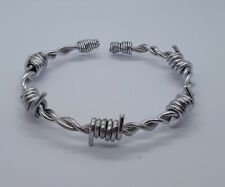 Handmade Silver Aluminium Chunky Barb Wire Effect Bangle With Chunkier Barbs... for sale  Shipping to South Africa