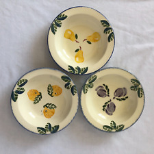 Poole Pottery Dorset Fruits handpainted rimmed bowls x3 Seconds for sale  MELKSHAM
