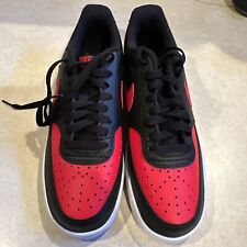 Nike Men's Court Vision Size 8.5 Black/Red BRED New Low Top Casual FJ0685-010 for sale  Shipping to South Africa