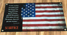 Banner Scarface lona grossa vinil bandeira americana pôster Tony Montana placa Z09 comprar usado  Enviando para Brazil