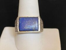 MEN'S 925 STERLING SILVER & LAPIS LAZULI SIGNET RING SIZE 10.5, used for sale  Pittsburgh