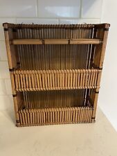 VTG. RATTAN BAMBOO WICKER BOHO 3-TIER SHELF/WALL STANDING PALM BEACH MCM, used for sale  Shipping to South Africa