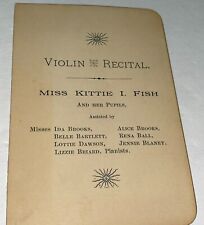 ¡Raro Programa de Recitales para Maestros y Estudiantes de Violín Victoriano Americano Antiguo! 1892 segunda mano  Embacar hacia Argentina