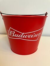 Balde de gelo Budweiser cerveja garrafa vermelha com alça preta novo em folha churrasqueira festa Ø 9" comprar usado  Enviando para Brazil
