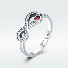 Auténtico anillo de dedo corazón infinito de plata esterlina 925 joyería para mujer segunda mano  Embacar hacia Argentina
