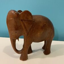 Wooden Hand Carved Elephant Statue Figurine Sculpture (approx. 5" tall) for sale  Shipping to Canada
