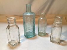 Lot of 4 Antique Bottles, ATWOOD’S JAUNDICE BITTERS (12-Sided, Aqua), Hires, etc, used for sale  Shipping to South Africa