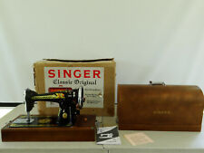 1990 SINGER Classic Original 25TC Portable Sewing Machine in Curved Wood Box for sale  San Antonio