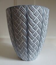 Grey & White Patterned Pottery Plant Pot with Tapered Bottom ~ 15cm Tall for sale  GREENFORD