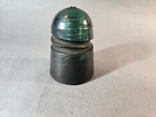 Vintage  Screw Design Blue Green Glass Insulator for sale  Shipping to South Africa