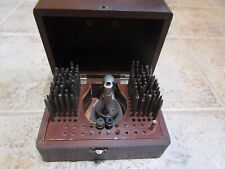 K & D ANTIQUE WATCHMAKERS WATCH STAKING TOOL SET IN WOOD BOX 1902 for sale  Shipping to South Africa