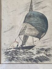 Vintage sailboat etching for sale  Eastchester
