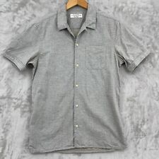 Blusa Allsaints masculina manga curta M Crusis botão frontal cinza padrão cruzado comprar usado  Enviando para Brazil